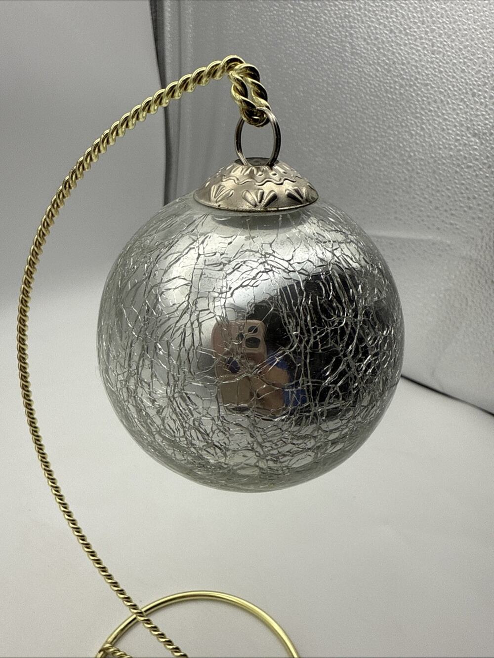 Vintage Silver German Kugel Style Mercury Glass Ornament Ball 3” Heavy